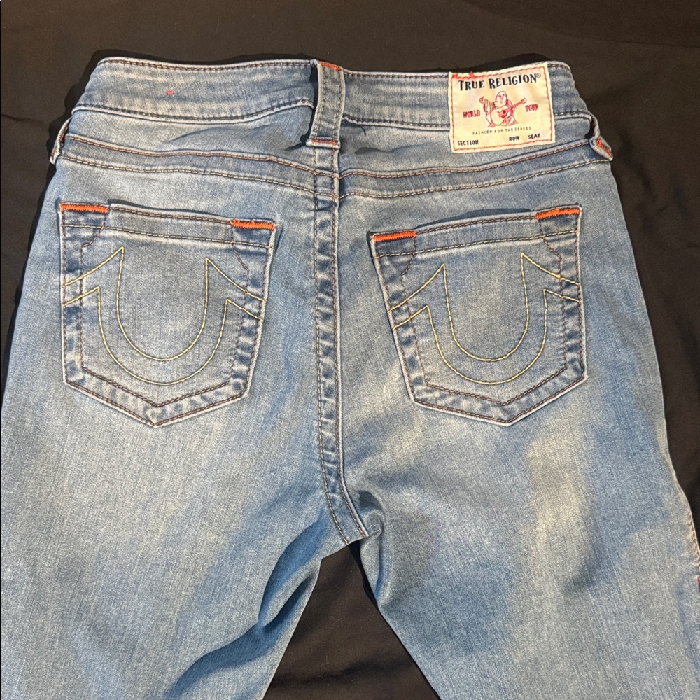 True Religion Women's Light Blue Straight Leg Jeans